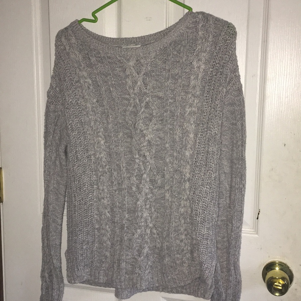 Gray knit sweater